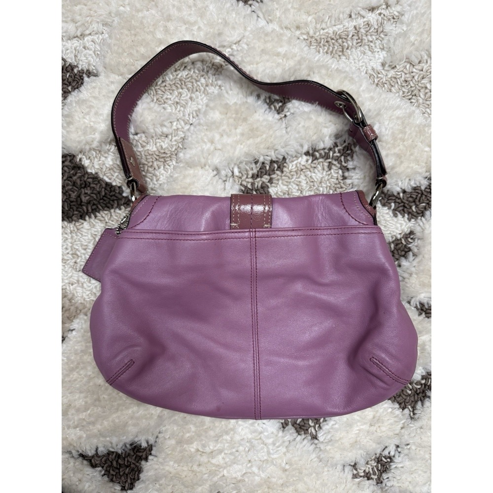 Y2K VTG Rare Coach Flap Soho Big Buckle Shoulder Bag Pink‎ Purple Purse F15204 - Picture 2 of 16